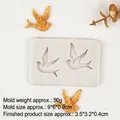 Molde de silicona de golondrina para manualidades con resina con dos cavidades de aves - 2# Estilo Golondrina (15-1042) / Gris