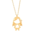 Creative gold-plated cartoon girl pendant necklace with diamond accents on white background - Gold Hollow Girl Style (KN226801-Z)