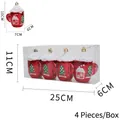 Set di 4 decorazioni per tazze da birra natalizie rosse con crema e motivi ad albero - Tazza 4 Pz/Scatola