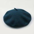 Classic deep blue thick wool beret with a minimalist French style and soft felt texture - M (56-58cm) / London Blue