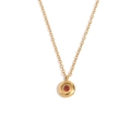 Collier plaqué or 18 carats avec pendentif rond et cristal de naissance rouge - Or-Janvier-Rouge Grenat