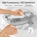 Transparant PET wasbord met antislip golfstructuur en handige zelfklevende haak - Transparant wasbord / Met haak