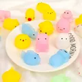 Variety of cute animal squishy toys including yellow chick and pink piglet styles - Mochi Squishy Toy