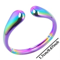 Rainbow gradient stainless steel open ring detail with 1.7cm adjustable inner diameter - Rainbow