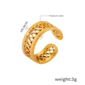 Detail van 18K goudkleurige titanium stalen ring met hol geometrisch patroon - Y056 / Goud - Hol hart