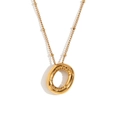 Golden balloon letter O pendant necklace with delicate beaded chain for women - Gold - Letter O