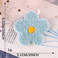 Parche bordado de flor azul claro 5,1cm girasol aplique de costura DIY - Adhesivo Termofusible / Azul claro