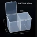 White semi-transparent dual-compartment plastic storage box for nail cotton pads - DB001-1 / Clear White