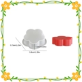 Blumenförmige Silikonform für Harz und Kerzen inklusive Maßen und einem roten fertigen Produkt - Stapelbare Kerze-B (Pflaumenblüte)
