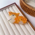Süße Corgi-Haarklammer aus Acetat in Orange und Weiß für halboffene Frisuren - 3# Corgi Ganzkörper Haarkralle