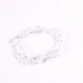 Handmade beaded bracelet crafted with natural clear quartz stones in a minimalist design - Clear Glass Crystal