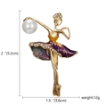Elegant gold ballerina brooch with purple enamel tutu and white faux pearl accent - Gold Purple Gradient Enamel Pearl