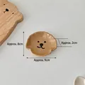 Piccolo piatto per salse in ceramica marrone a forma di cane per condimenti 9x8cm - Piatto Cane Marrone - Poco Profondo