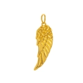 Minimalist 18k gold plated stainless steel pendant with angel wings and rose flower - Feather (Pendant Only)