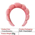 Pink puffy cloud sponge headband made of soft terry cloth, size 17cm x 18cm x 4cm - 3-velvet Watermelon Red Headband