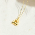 Minimalist 14K gold plated necklace featuring a polished 3D heart-shaped initial pendant - Letter A / Gold