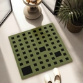 Tappeto da bagno quadrato verde in fango di diatomee con motivi neri e fondo antiscivolo - 40*40cm / Griglia Semplice Verde