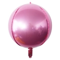 Spherical 4D metallic pink aluminum foil balloon with reflective mirror surface finish - 22 Inch / Pearlescent Pink