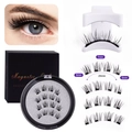 Magnetische 3D Wimpern Set mit Spiegelbox, Applikator und 5-7mm dichten Wimpern - HPD08-4 mit Weißer V-Typ Pinzette
