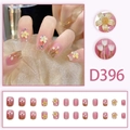 Rosa transparente Kunstnägel zum Aufkleben mit 3D-Blumen und Tulpen-Design-Set - Süße Frische Tulpe 3D Blumen Stil (D396)