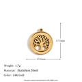 Openwork Tree of Life Round Pendant - Gold