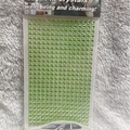 Self-adhesive light green 3mm acrylic rhinestone stickers on a white sheet for DIY crafts - 5mm / Green