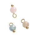 Ciondoli fai da te in pietra naturale sfaccettata 4mm rosa, azzurro e giallo con asole dorate - Morganite (4mm, 5 Pezzi/Confezione)