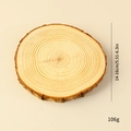 Natural round wood slice with bark edge and annual rings, 14-16cm diameter for DIY crafts - Natural Wood Slice 14-16cm 1Pc