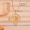 Collana con ciondolo a sole in oro con catena a serpente e specifiche dimensionali - Sole 2660 (Raggio del Volto)