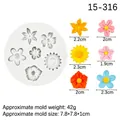 Moule en silicone fleur de tournesol pour fondant et gâteaux avec 6 motifs variés - 5#15-316 Gris-Mini Fleurs