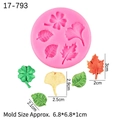 Pink silicone mold for leaf shapes including clover, maple, and ginkgo for cake decor - 1# (4-Hole Leaf Style) / Pink