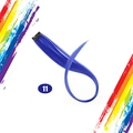 Vibrant blue clip-in straight hair extension piece with black BB clip, shade number 11 - Blue (11)