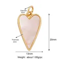 Golden heart pendant with light mother-of-pearl inlay for DIY jewelry making - Shell-Pink Shell Heart