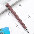 Sparkly full-diamond push-button ballpoint pen in light purple with silver metal accents - Pink Purple (Silver Parts)