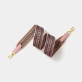 Pink bohemian woven guitar strap with geometric patterns and gold swivel metal hooks - Width 5cm Length 70cm / Pink with Gold Buckle