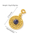 Golden hollow sunflower pendant with blue lapis stone and spring clasp detail - Pendant (Lapis Lazuli Sun Flower Style 7)