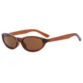 Retro Cat-Eye-Sonnenbrille mit lichtdurchlässigem braunem Rahmen und getönten Gläsern - Tee Rahmen Tee Gläser