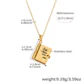 Collana a libro in acciaio dorato con incisione Best Mom ever e ciondolo per la mamma - Stile Mamma Oro (RP022)