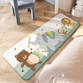 Plush rectangular bedside rug for children featuring cartoon animal band illustration - Celebration Band