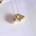 Chic gold-plated bubble letter F pendant necklace with a fine box chain for women - Letter F