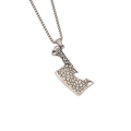 Collana con ciondolo a mannaia e teschio in acciaio inossidabile argentato - Stile Mannaia con Teschio (11#)