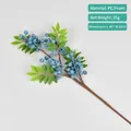 Artificial blue berry branch with green leaves for Christmas decor, 48cm height - Blueberry Spray (Single Branch) / Blue