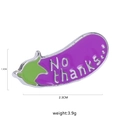 Épingle créative en émail aubergine violette avec texte No thanks pour accessoires - Aubergine Violette/Texte No thanks