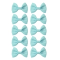 Set of 10 light blue grosgrain ribbon bow hair clips for baby girls in vertical rows - Set / Sky Blue