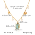 Détail du collier étoile de mer dorée indiquant la longueur de 43 cm et le poids de 9,4 g - Collier Marin Émail Bleu (HC-N40536)