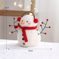 Handmade 20cm wool felt snowman with red scarf and earmuffs for Christmas decor - Headphones Snowman