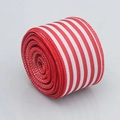 Nastro a righe bianche e rosse in finto lino con bordo metallico per fiocchi di Natale - 5 cm di larghezza * 5 m di lunghezza / A righe rosse e bianche