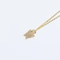 Elegant gold butterfly pendant necklace with sparkling crystals on grey background - Butterfly / Gold