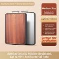 Medium 40.5x27cm double-sided ebony wood and stainless steel cutting board for 2-4 persons - Medium Style (Stainless Steel + Natural Ebony)