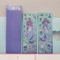 Detail von Meerjungfrau-Aufklebern mit Anime-Mädchen in Lila und Meeresbewohner-Motiven - Meerjungfrau Prinzessin